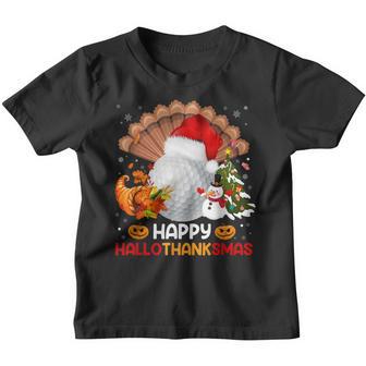 Golf Halloween Merry Christmas Happy Hallothanksmas V2 Youth T-shirt - Thegiftio UK