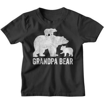 Grandpa Bear Fathers Day Funny Two Cub Kids Grandad Youth T-shirt - Thegiftio UK