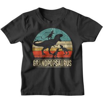 Grandpop Dinosaur Rex Grandpopsaurus 3 Kids Family Matching Youth T-shirt - Thegiftio UK