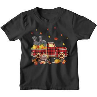 Great Dane Pumpkin Truck Fall Leaf Thanksgiving Halloween Youth T-shirt - Thegiftio UK