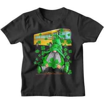 Green Gnomes Bus School Driver And Shamrock St Patricks Day Youth T-shirt - Thegiftio UK