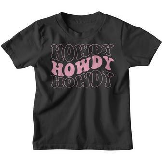 Groovy Howdy Southern Western Girl Country Retro Cowgirl Youth T-shirt - Thegiftio UK