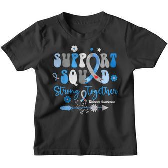 Groovy Support Squad Ribbon T1d Diabetes Awareness Month Youth T-shirt - Thegiftio UK