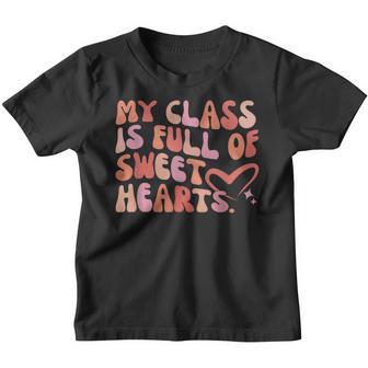 Groovy Teacher Valentine 100 Days Of School Back To School Youth T-shirt - Thegiftio UK