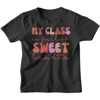 Groovy Teacher Valentine Back To School 100 Days Of School Youth T-shirt - Thegiftio UK