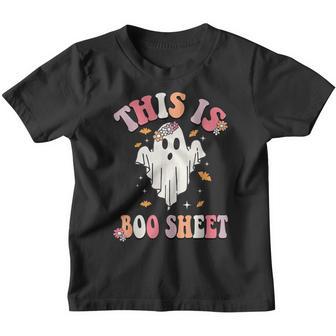 Groovy This Is Boo Sheet Floral Ghost Halloween Costume Youth T-shirt - Thegiftio UK