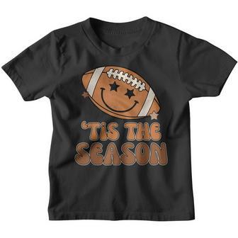 Groovy Tis The Season Fall Game Day Football Thanksgiving Youth T-shirt - Thegiftio UK