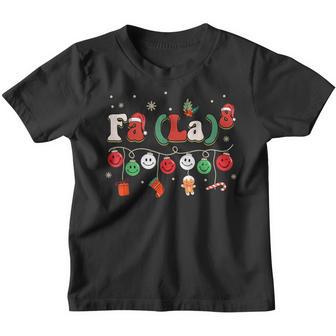 Groovy Vintage Christmas Fa La 8 Cute Math Teacher Christmas Youth T-shirt - Thegiftio UK