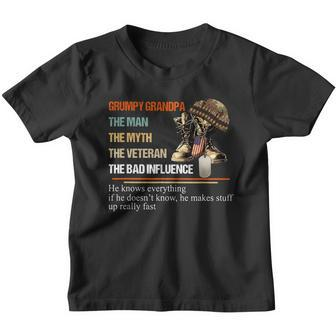 Grumpy Grandpa The Man The Myth The Bad Influence Youth T-shirt - Monsterry AU
