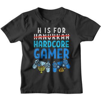 H Is For Hanukkah Gamer Funny Video Gaming Boys Men Girls Youth T-shirt - Thegiftio UK