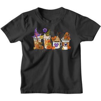 Halloween 2022 Spooky Season Pumpkin Iced Latte Coffee Youth T-shirt - Thegiftio UK