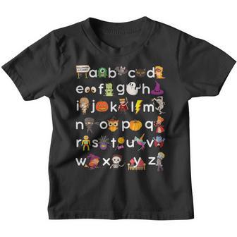 Halloween Alphabet Abcs Learning Kindergarten Teacher Hallo Youth T-shirt - Thegiftio UK