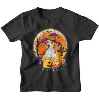 Halloween Beagle Dog Moon With Pumpkin Funny Gifts Women Kid V2 Youth T-shirt - Thegiftio UK