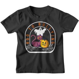 Halloween Boo O Bullying Unity Day Ghost Pumpkin Cat Ee A Youth T-shirt - Thegiftio UK