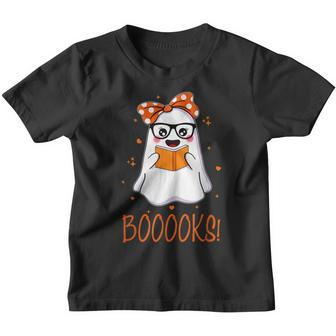 Halloween Booooks Cute Ghost Reading Library Books Teacher Youth T-shirt - Thegiftio UK