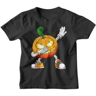 Halloween Boys Dabbing Scary Pumpkin Jack O Lantern Dab Youth T-shirt - Thegiftio UK