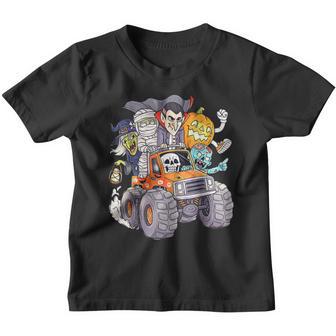 Halloween Costume Skeleton Zombie Monster Truck Vampire Youth T-shirt - Thegiftio UK