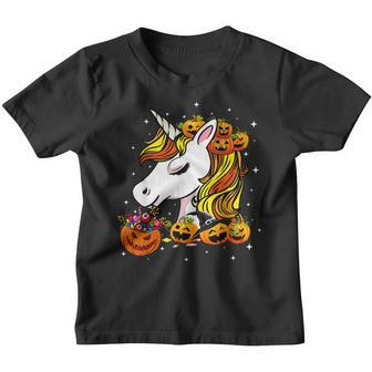 Halloween Cute Candy Corn Unicorn Halloween Pumpkin Costume V2 Youth T-shirt - Thegiftio UK
