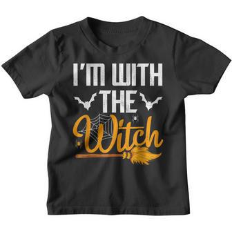 Halloween For Men Im With The Witch Funny Halloween Youth T-shirt - Thegiftio UK
