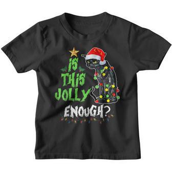 Halloween Is This Jolly Enough Noel Cat Merry Christmas Youth T-shirt - Thegiftio UK