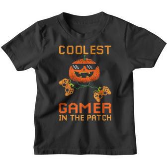 Halloween Jack O Lantern Gamer Boys Kids Men Funny Halloween V17 Youth T-shirt - Thegiftio UK