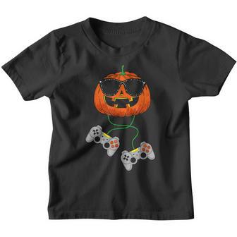 Halloween Jack O Lantern Gamer Boys Kids Men Funny Halloween V19 Youth T-shirt - Thegiftio UK