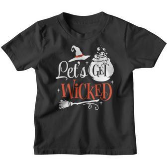 Halloween Let_S Get Wicked Orange And White Men Women T-Shirt Graphic Print Casual Unisex Tee Youth T-shirt - Thegiftio UK