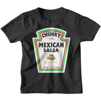 Halloween Matching Costume Chunky Mexican Salsa Bottle Label Youth T-shirt - Thegiftio UK