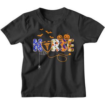 Halloween Nurse Nursing Cute Health Worker Halloween Pattern V18 Youth T-shirt - Thegiftio UK
