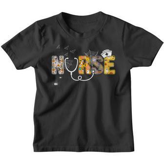 Halloween Nurse Nursing Cute Health Worker Halloween Pattern V22 Youth T-shirt - Thegiftio UK