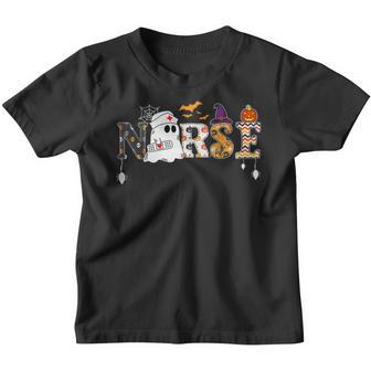Halloween Nurse Nursing Cute Health Worker Halloween Pattern V24 Youth T-shirt - Thegiftio UK