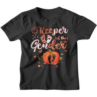 Halloween Pumpkin Funny Keeper Of The Gender Reveal Baby Youth T-shirt - Thegiftio UK
