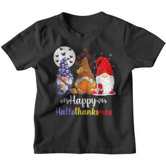 Halloween Thanksgiving Christmas Hallothanksmas Gnomes Youth T-shirt - Thegiftio UK