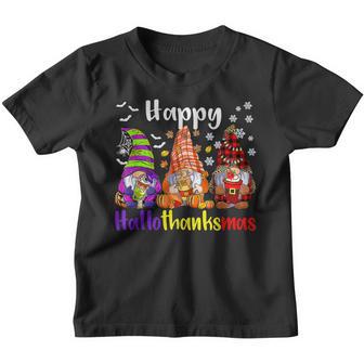 Halloween Thanksgiving Christmas Happy Hallothanksmas Gnomes V23 Youth T-shirt - Thegiftio UK