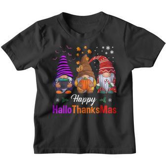 Halloween Thanksgiving Christmas Happy Hallothanksmas Gnomes V25 Youth T-shirt - Thegiftio UK