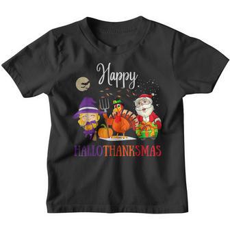 Halloween Thanksgiving Christmas Happy Hallothanksmas Gnomes V28 Youth T-shirt - Thegiftio UK