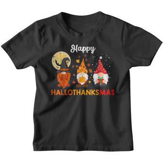 Halloween Thanksgiving Christmas Happy Hallothanksmas Gnomes V29 Youth T-shirt - Thegiftio UK