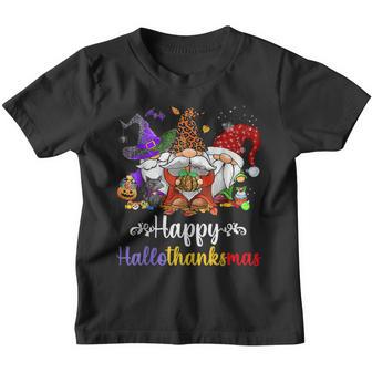 Halloween Thanksgiving Christmas Happy Hallothanksmas Gnomes V44 Youth T-shirt - Thegiftio UK