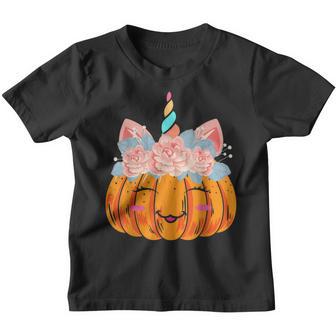 Halloween Thanksgiving Cute Unicorn Pumpkin Kids Girls Women V5 Youth T-shirt - Thegiftio UK