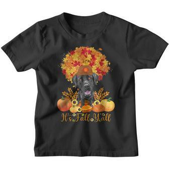 Halloween Thanksgiving Its Fall Yall Labrador Black Lab Youth T-shirt - Thegiftio UK