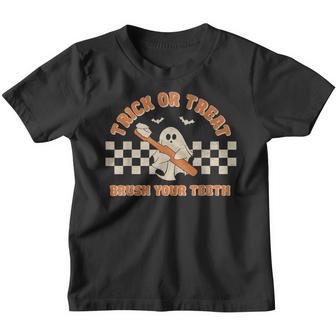 Halloween Trick Or Treat Brush Your Th Dental Ghost Funny V6 Youth T-shirt - Thegiftio UK