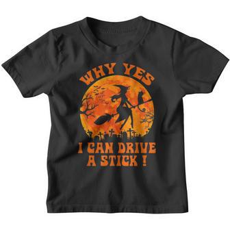 Halloween Witch Why Yes Actually I Can Drive A Stick V3 Youth T-shirt - Thegiftio UK