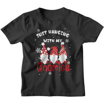 Hanging With My Gnomies Christmas Gnomes Family Squad Pajama Youth T-shirt - Thegiftio UK