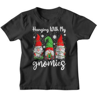 Hanging With My Gnomies Christmas Kids Gnomes Xmas Youth T-shirt - Thegiftio UK