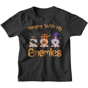 Hanging With My Gnomies Funny Garden Gnome Halloween Youth T-shirt - Thegiftio UK