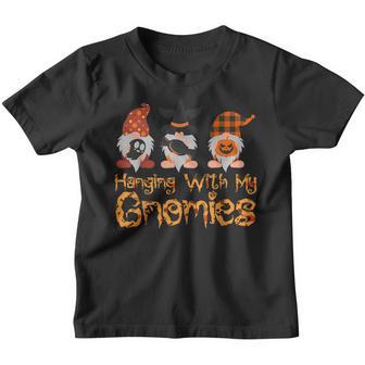 Hanging With My Gnomies Funny Gnome Halloween Youth T-shirt - Thegiftio UK