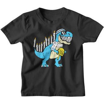 Hanukkah Dinosaur Menorawr Saurus Rex Chanukah Jewish Boys Youth T-shirt - Thegiftio UK