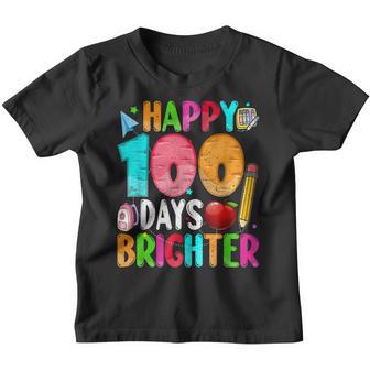 Happy 100 Days Brighter For Teachers Kids Boys Girls Youth T-shirt - Thegiftio UK