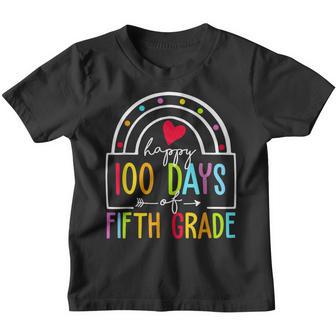Happy 100 Days Of Preschool Colourful Rainbow 100Th Day Youth T-shirt - Thegiftio UK