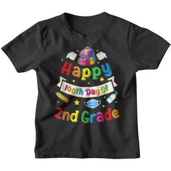 Happy 100 Days Of School 100Th Day Of Second Grade Youth T-shirt - Thegiftio UK